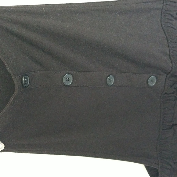 No Boundaries Shortalls In Black Soot Faux Buttons Drawstring Waist - Picture 8 of 11